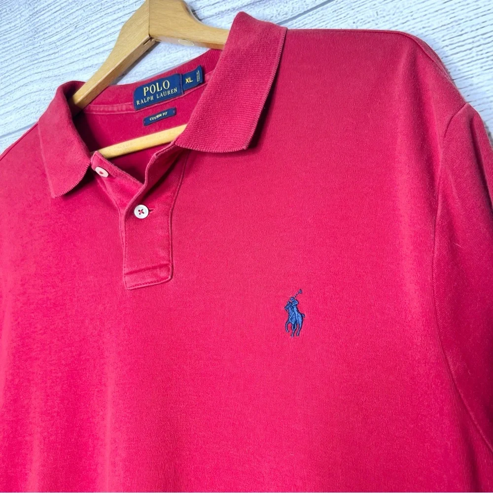 Polo by Ralph Lauren Men's Red Polo Shirt Size XL Custom Fit